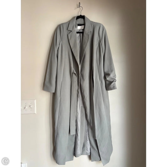 Coat Trench Coat By Lavish In Green, Size: S
