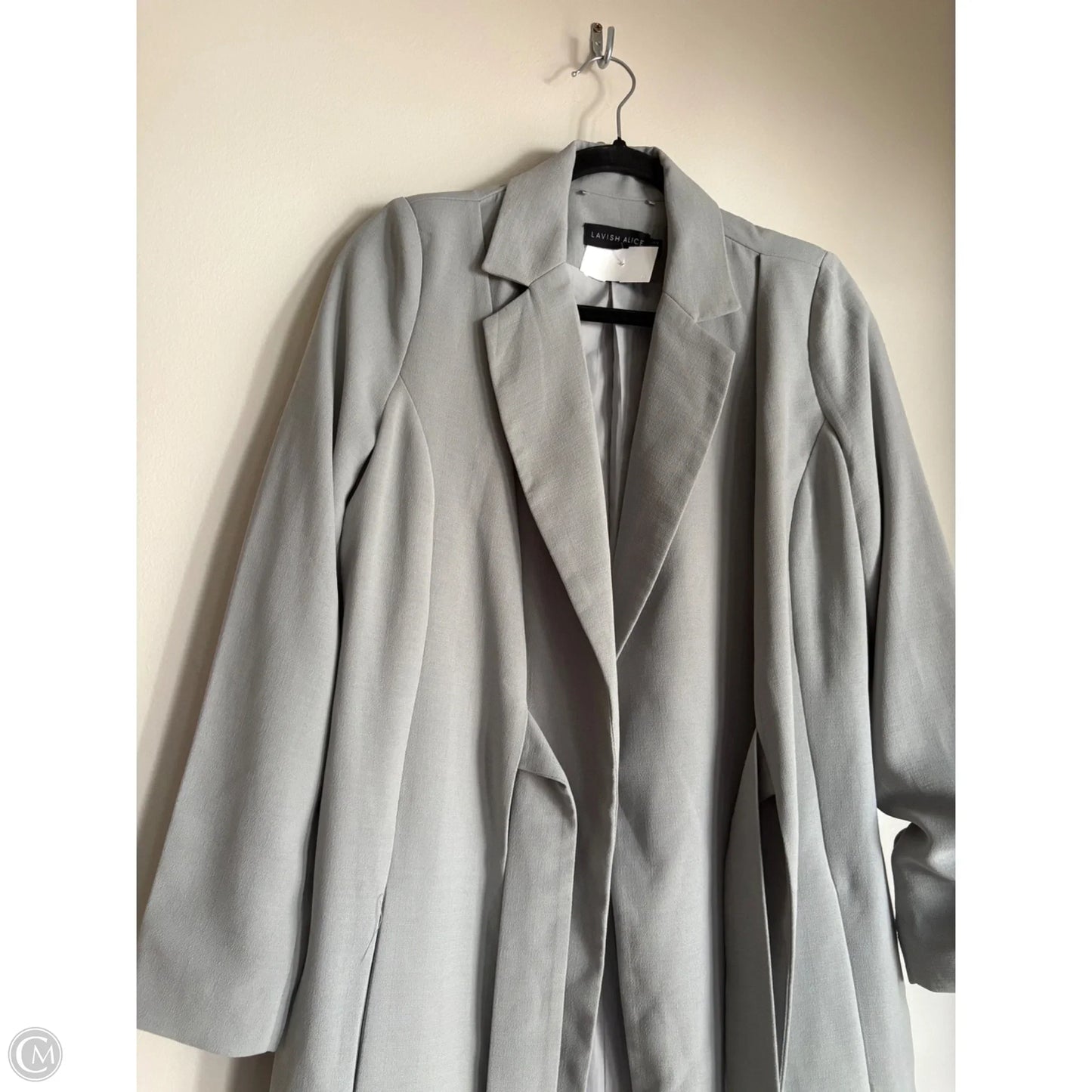 Coat Trench Coat By Lavish In Green, Size: S