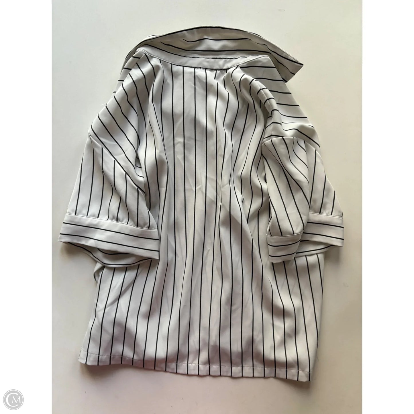 Top Short Sleeve By Modern Works In Striped Pattern, Size: M