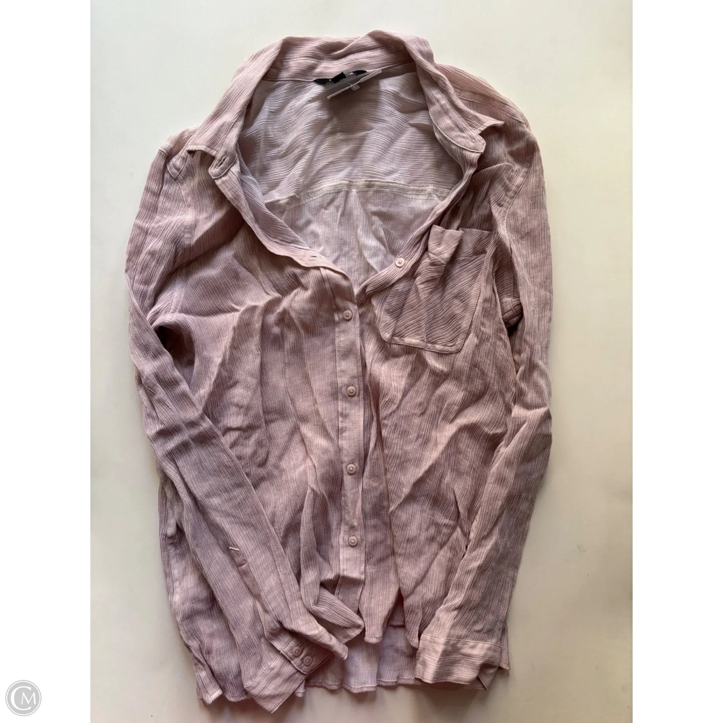 Top Long Sleeve By Express In Cream, Size: L