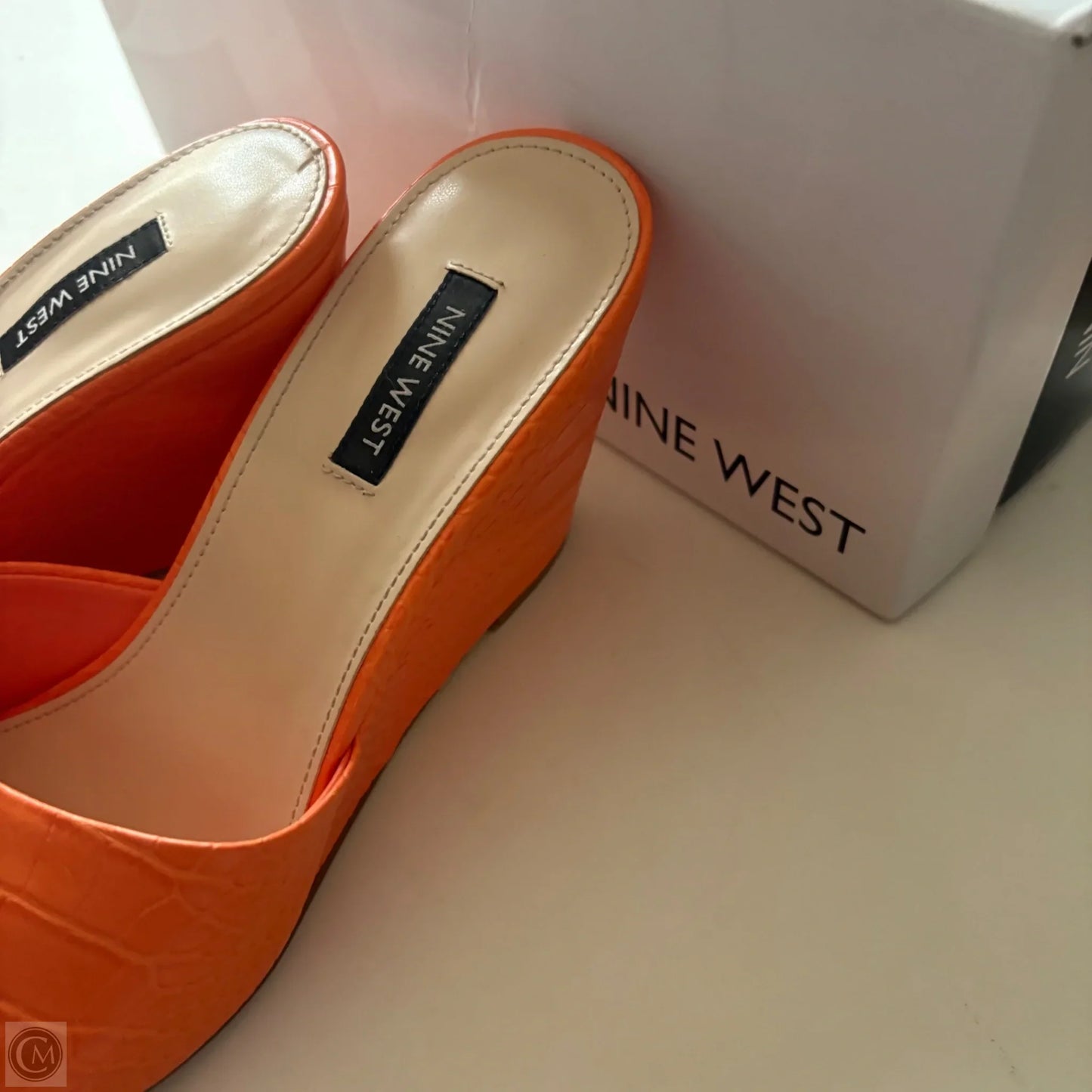 Shoes Heels Wedge By Nine West In Orange, Size: 9.5