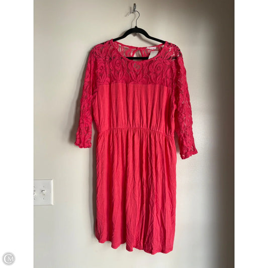 Dress Casual Midi By Chicsoul In Pink, Size: 2x