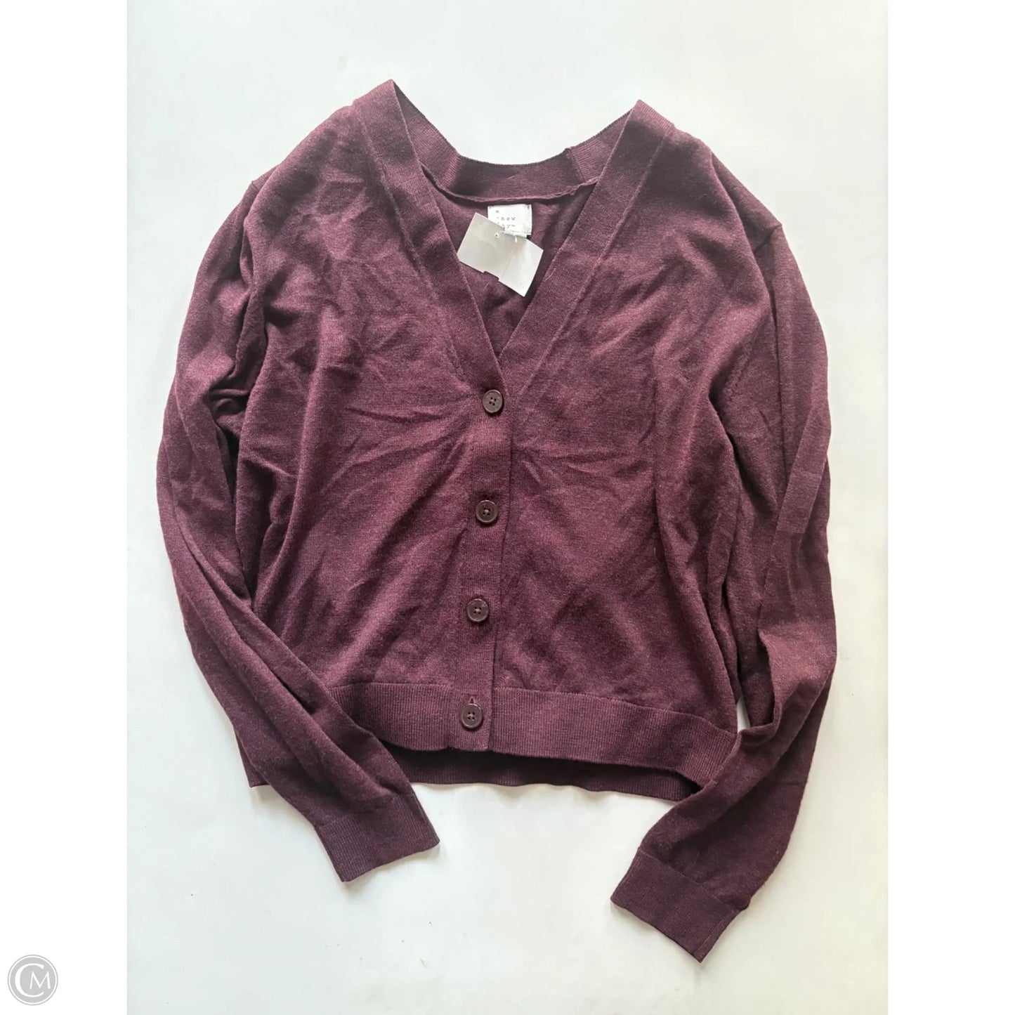 Sweater Cardigan By A New Day In Maroon, Size: S