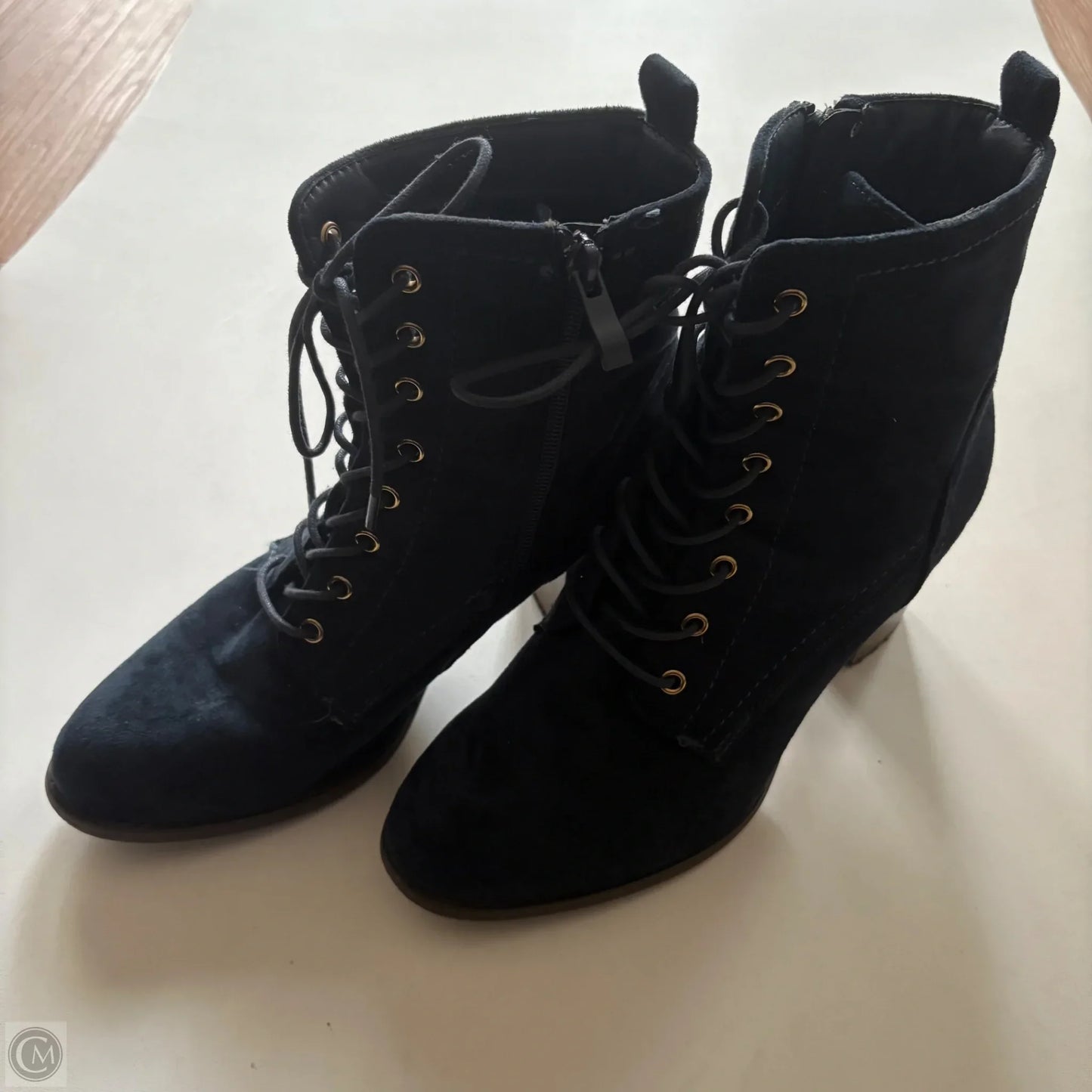 Boots Ankle Heels By Cato In Blue, Size: 8.5