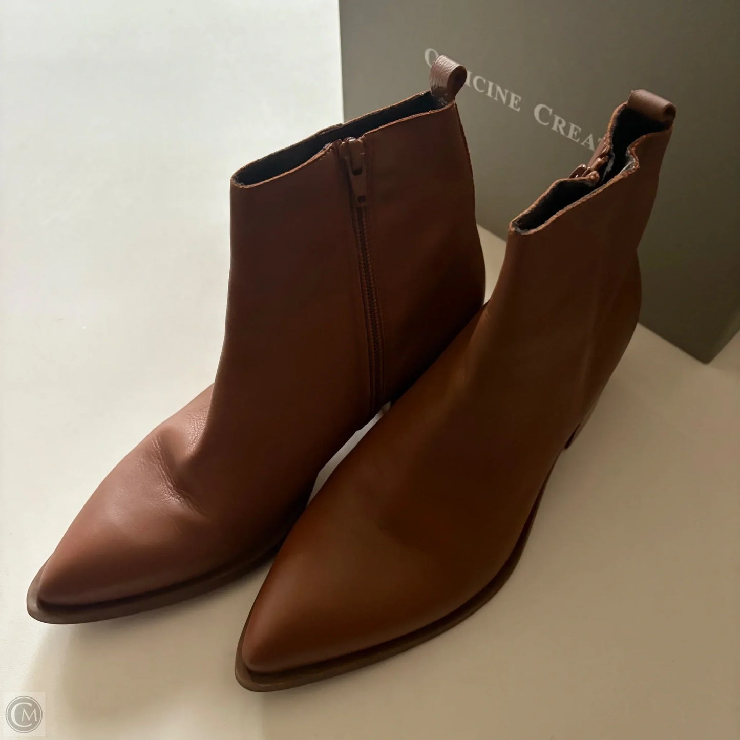 Boots Ankle Heels By Lavorazione In Brown, Size: 8.5