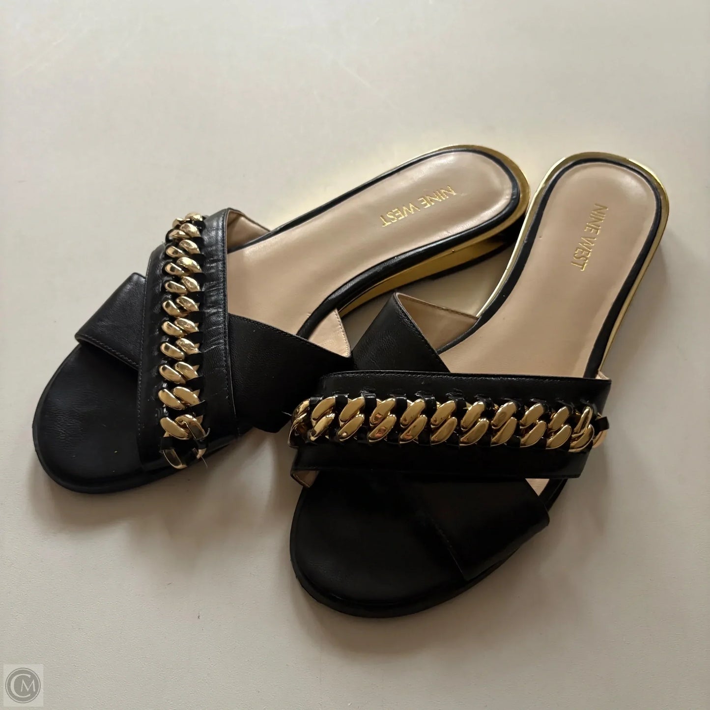 Sandals Flats By Nine West In Black, Size: 9.5