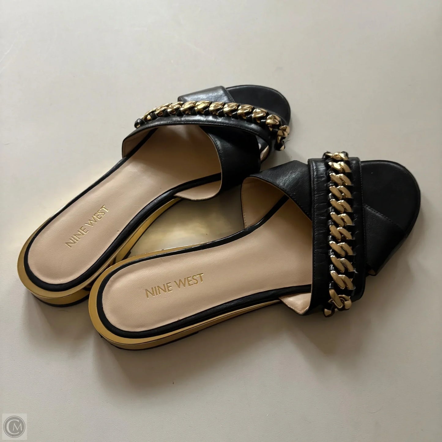 Sandals Flats By Nine West In Black, Size: 9.5