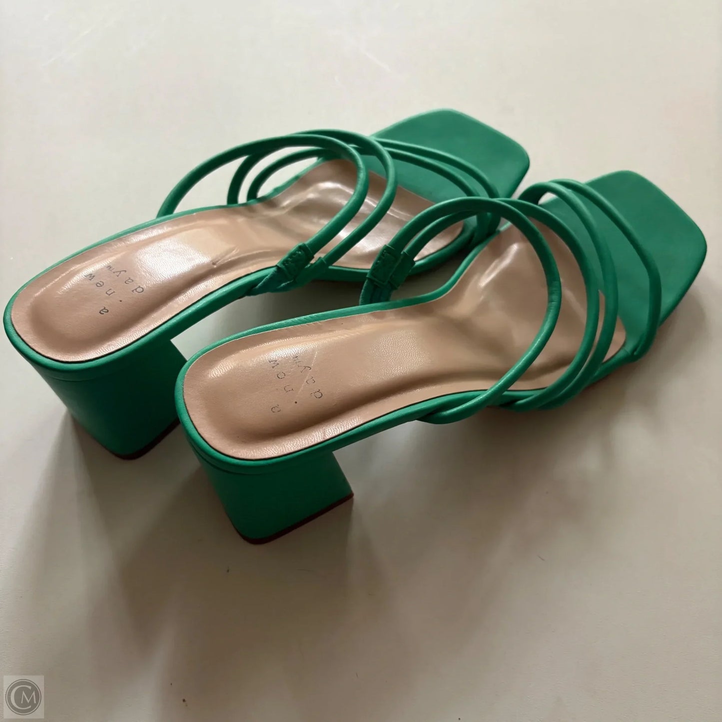 Sandals Heels Block By A New Day In Green, Size: 10