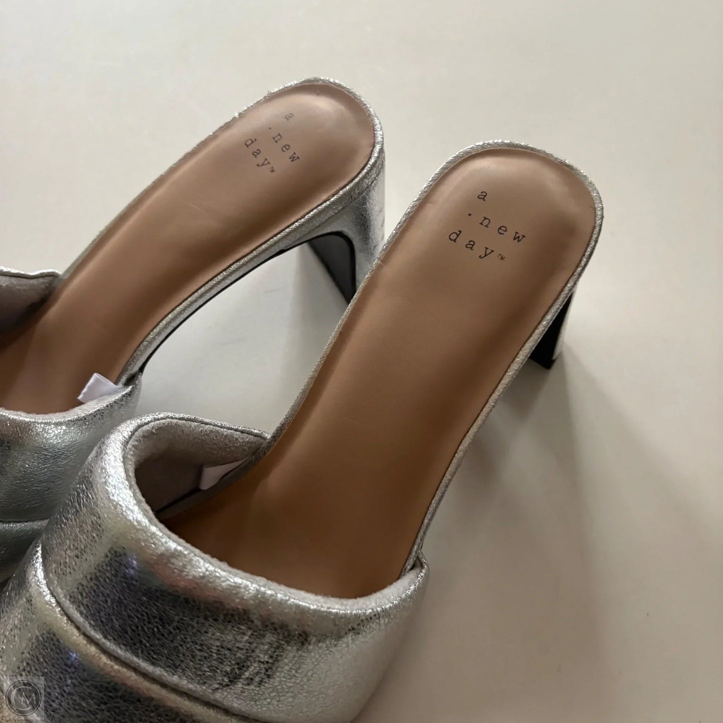 Sandals Heels Block By A New Day In Silver, Size: 10