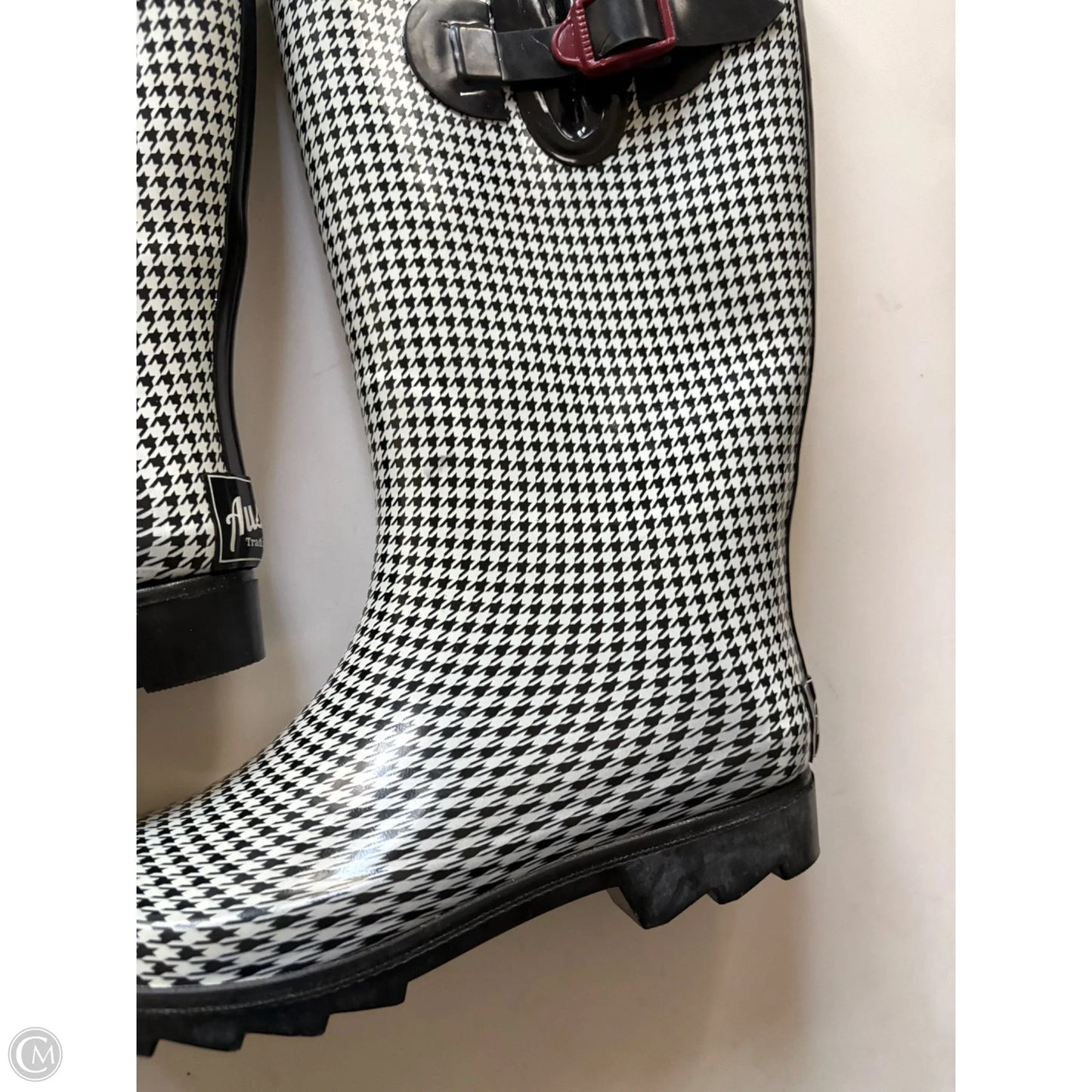 Boots Rain By Austin In Black & White, Size: 8