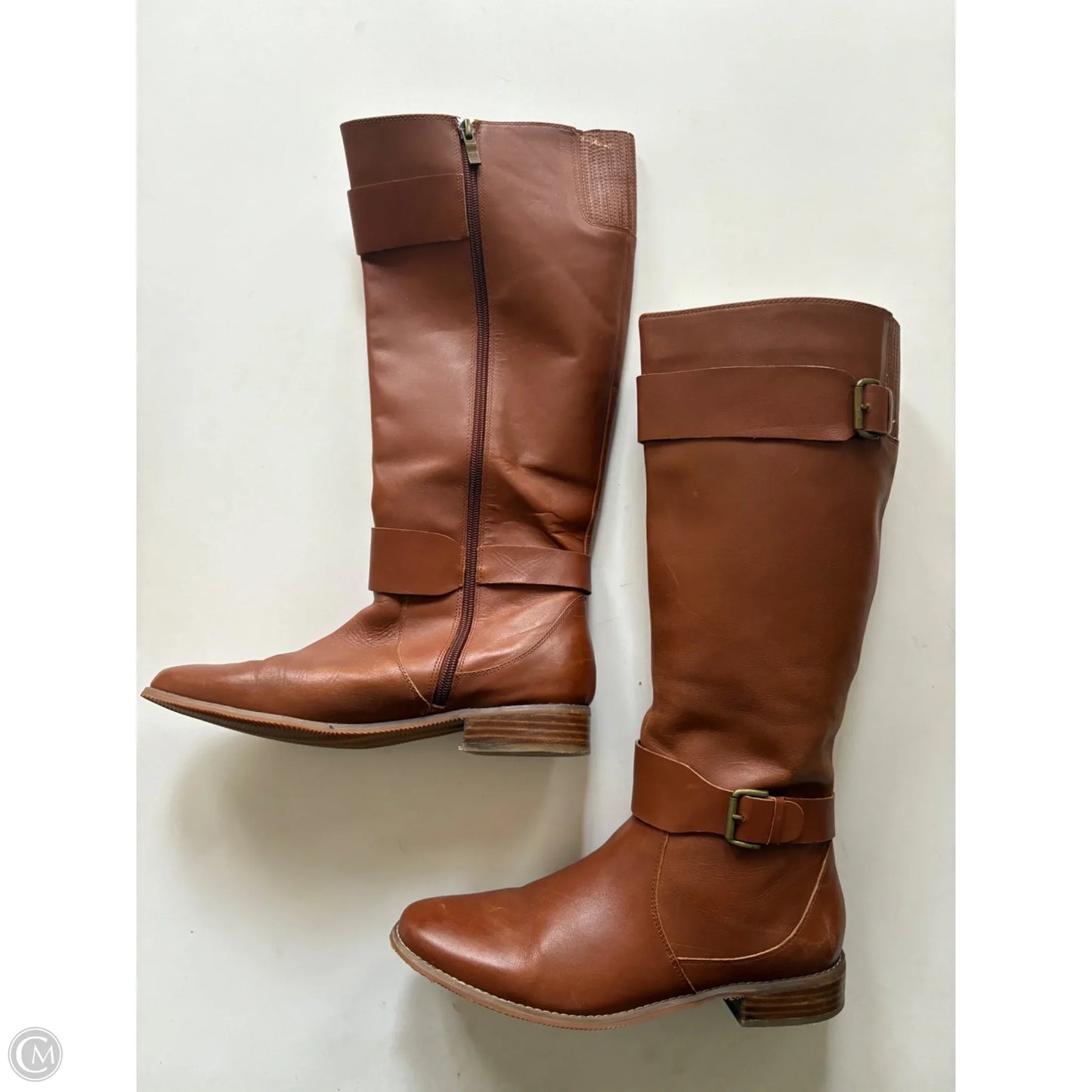 Boots Knee Heels By Ellen Tracy In Brown, Size: 9.5