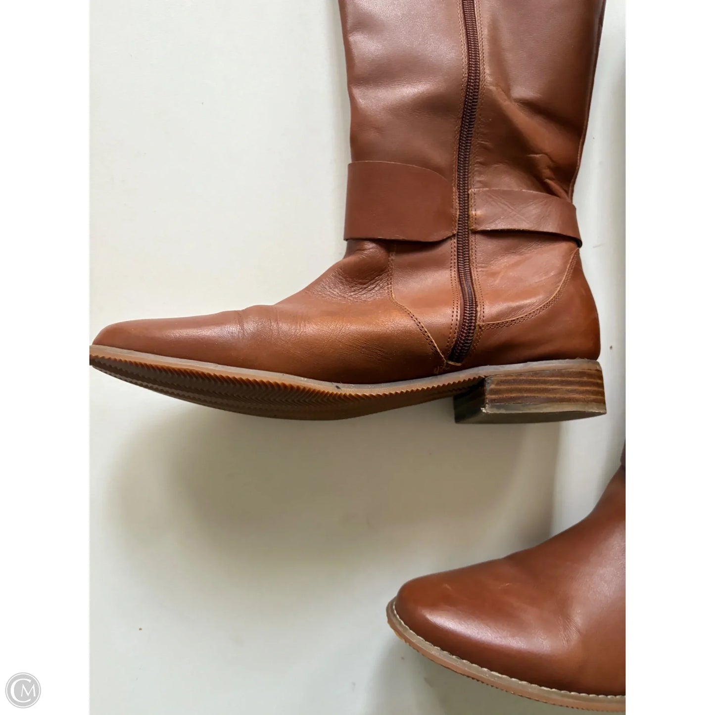 Boots Knee Heels By Ellen Tracy In Brown, Size: 9.5