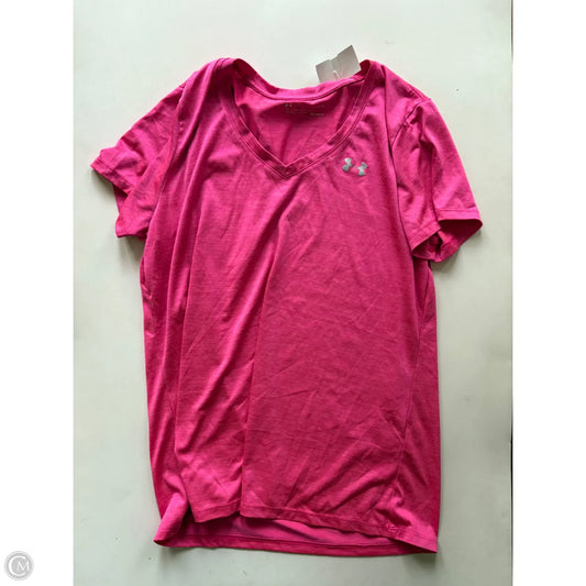 Athletic Top Short Sleeve By Under Armour In Pink, Size: L