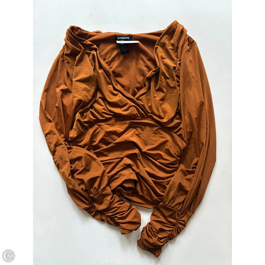 Blouse Long Sleeve By Express In Orange, Size: S