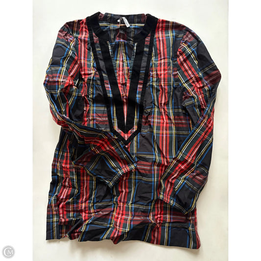 Top Long Sleeve By J. Crew In Plaid Pattern, Size: M