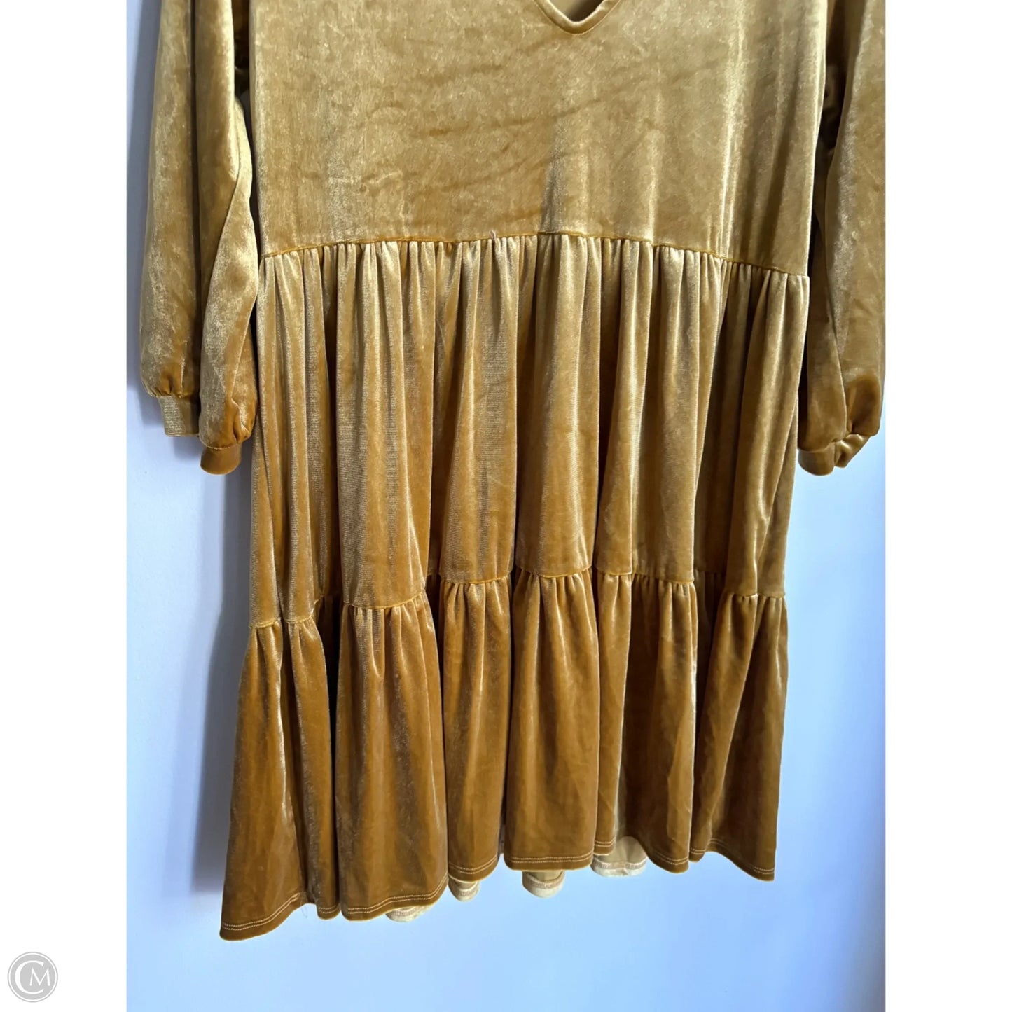 Dress Casual Midi By Karlie In Gold, Size: S