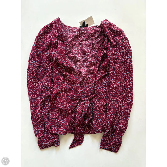 Top Long Sleeve By Talbots In Maroon, Size: Mp