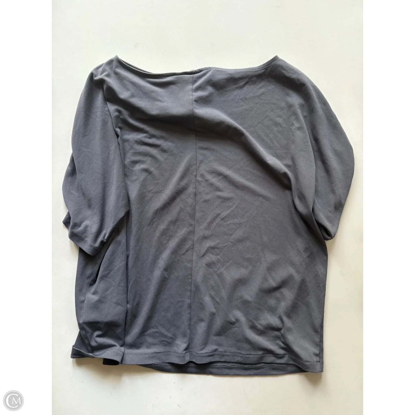 Blouse Short Sleeve By H&m In Grey, Size: S