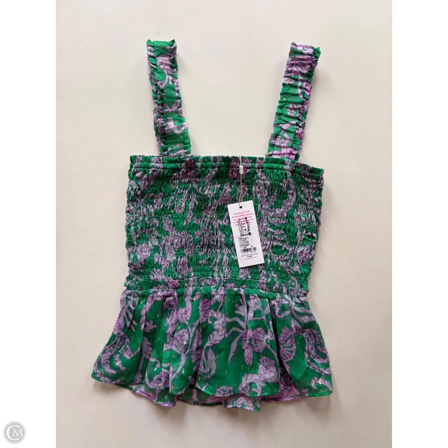 Tank Top Designer By Lilly Pulitzer In Green & Purple, Size: Xs
