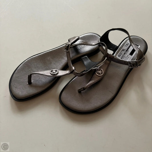 Sandals Designer By Michael Kors In Silver, Size: 6.5