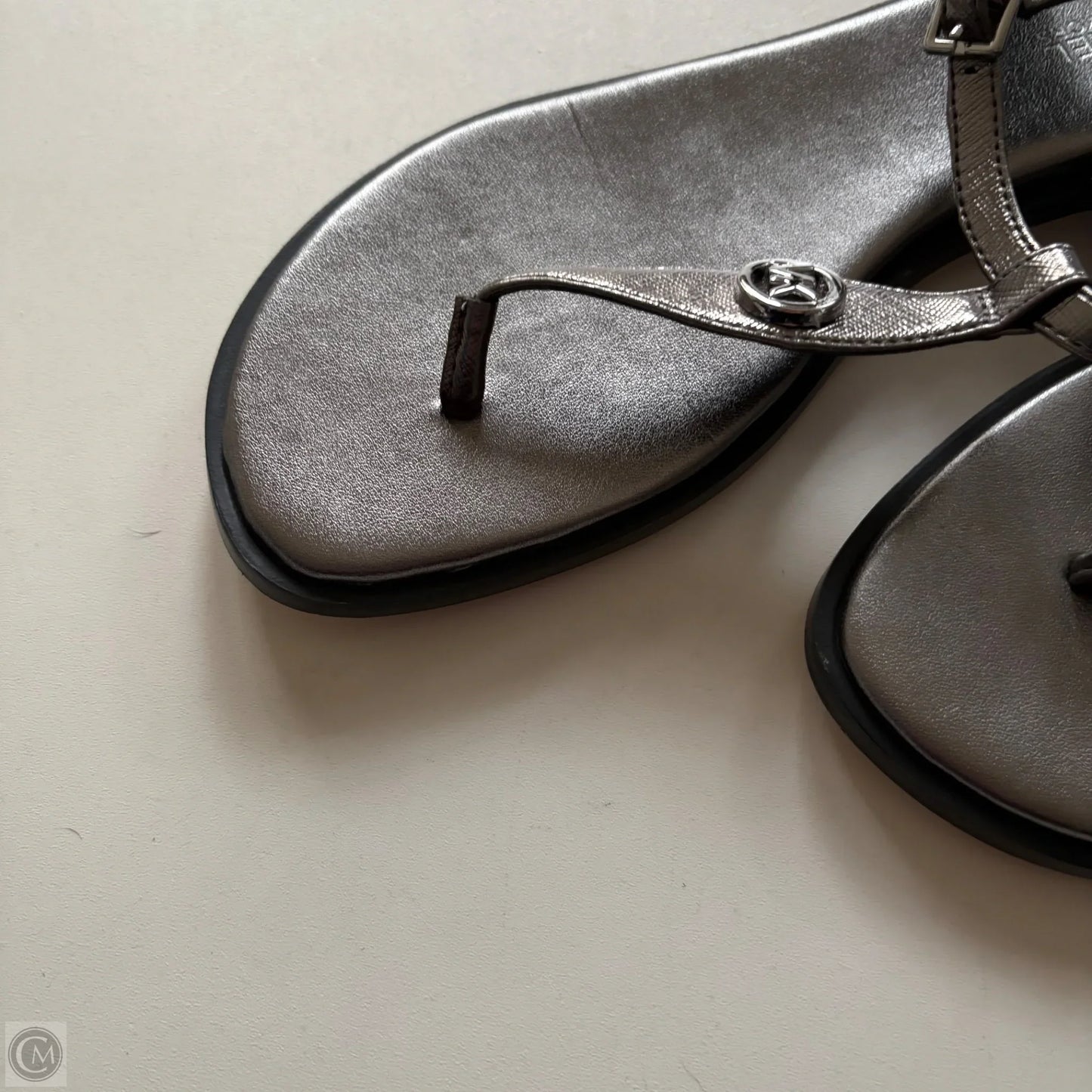 Sandals Designer By Michael Kors In Silver, Size: 6.5