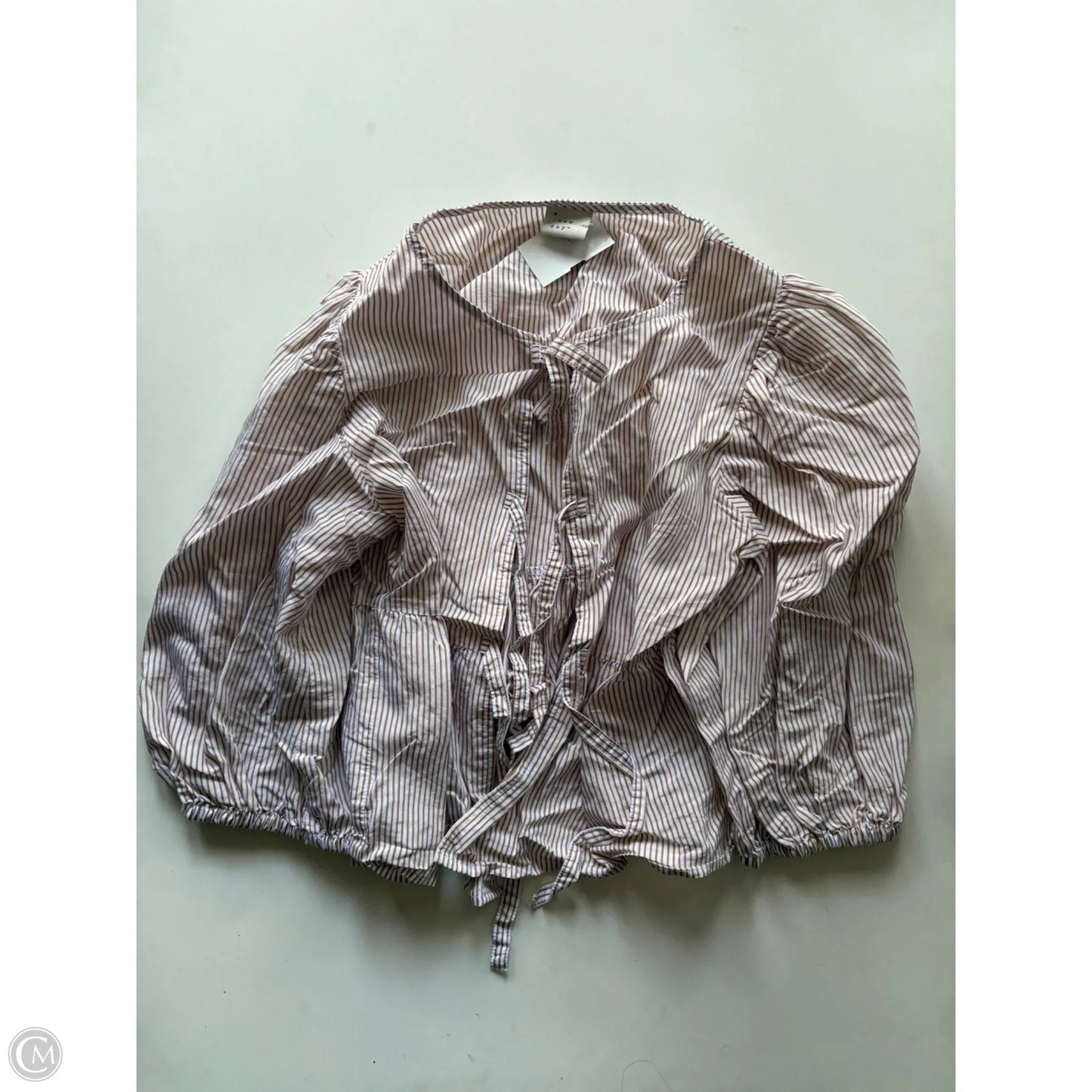 Top Long Sleeve By A New Day In Striped Pattern, Size: Xs