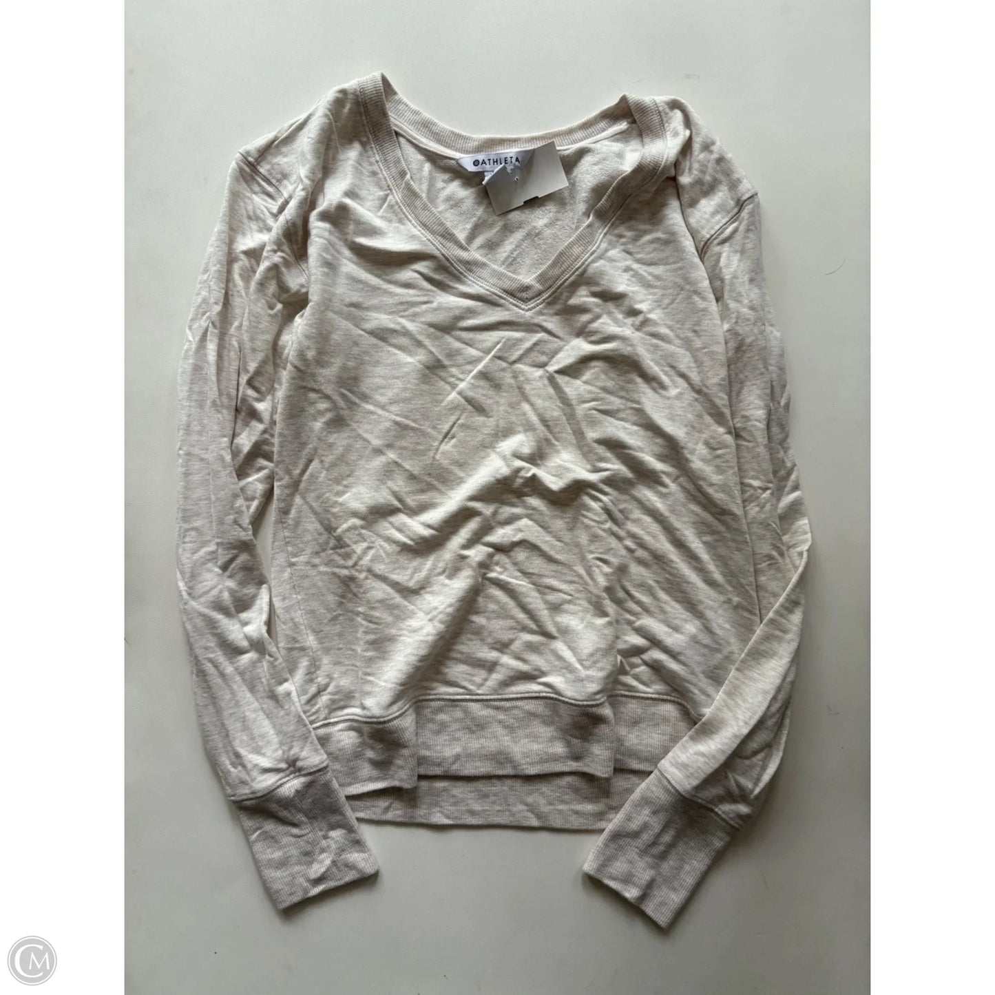 Athletic Top Long Sleeve Crewneck By Athleta In Cream, Size: Xs