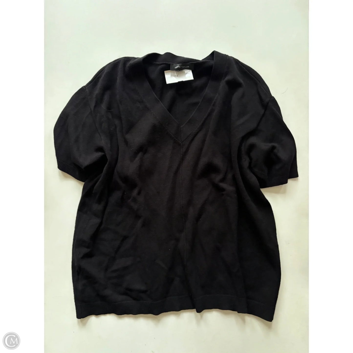Sweater Short Sleeve By Ann Taylor In Black, Size: Xs