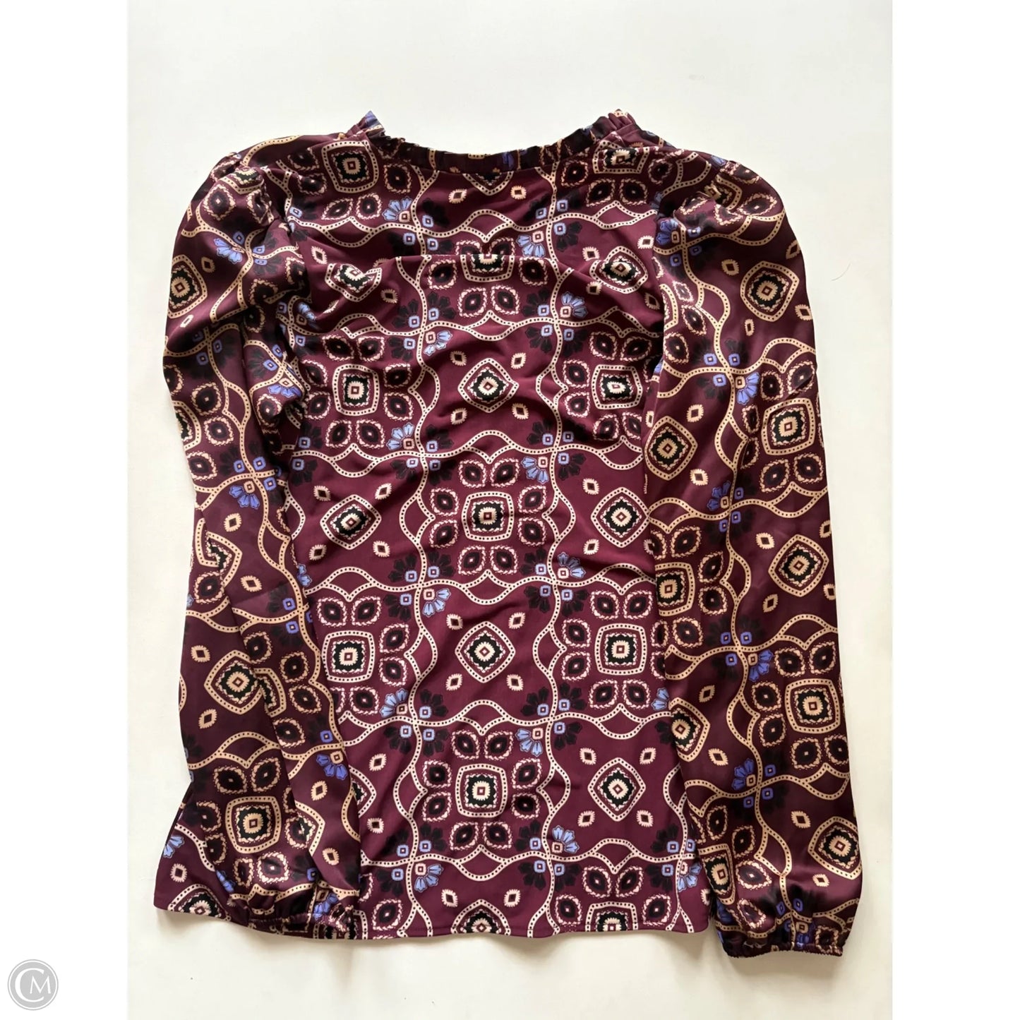 Blouse Long Sleeve By Ann Taylor In Maroon, Size: Xs