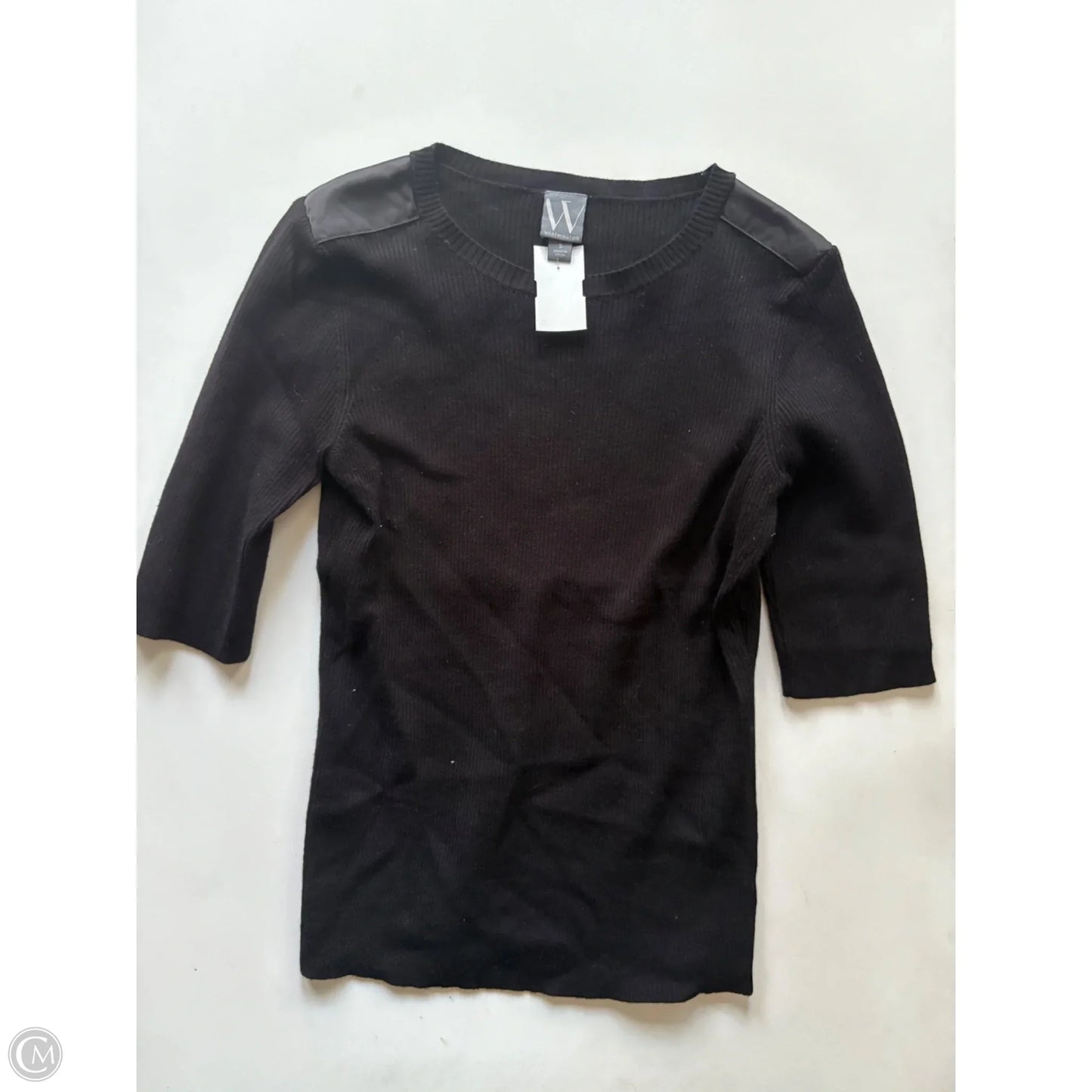 Sweater Short Sleeve By Worthington In Black, Size: S