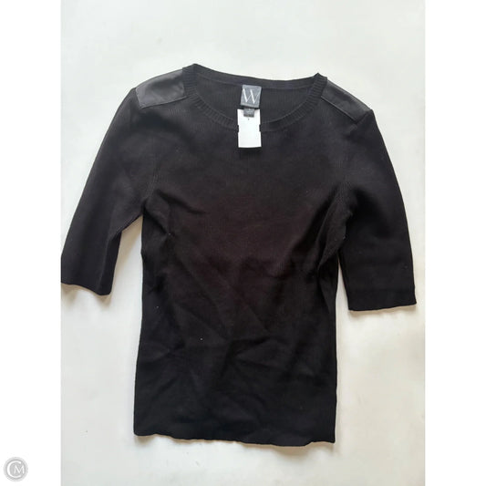 Sweater Short Sleeve By Worthington In Black, Size: S