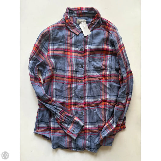 Top Long Sleeve By Lucky Brand In Plaid Pattern, Size: S