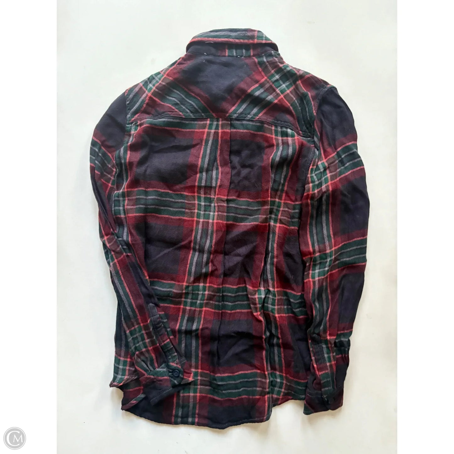Top Long Sleeve By Beachlunchlounge In Plaid Pattern, Size: S