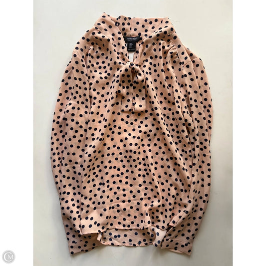 Blouse Long Sleeve By Jones And Co In Polkadot Pattern, Size: S