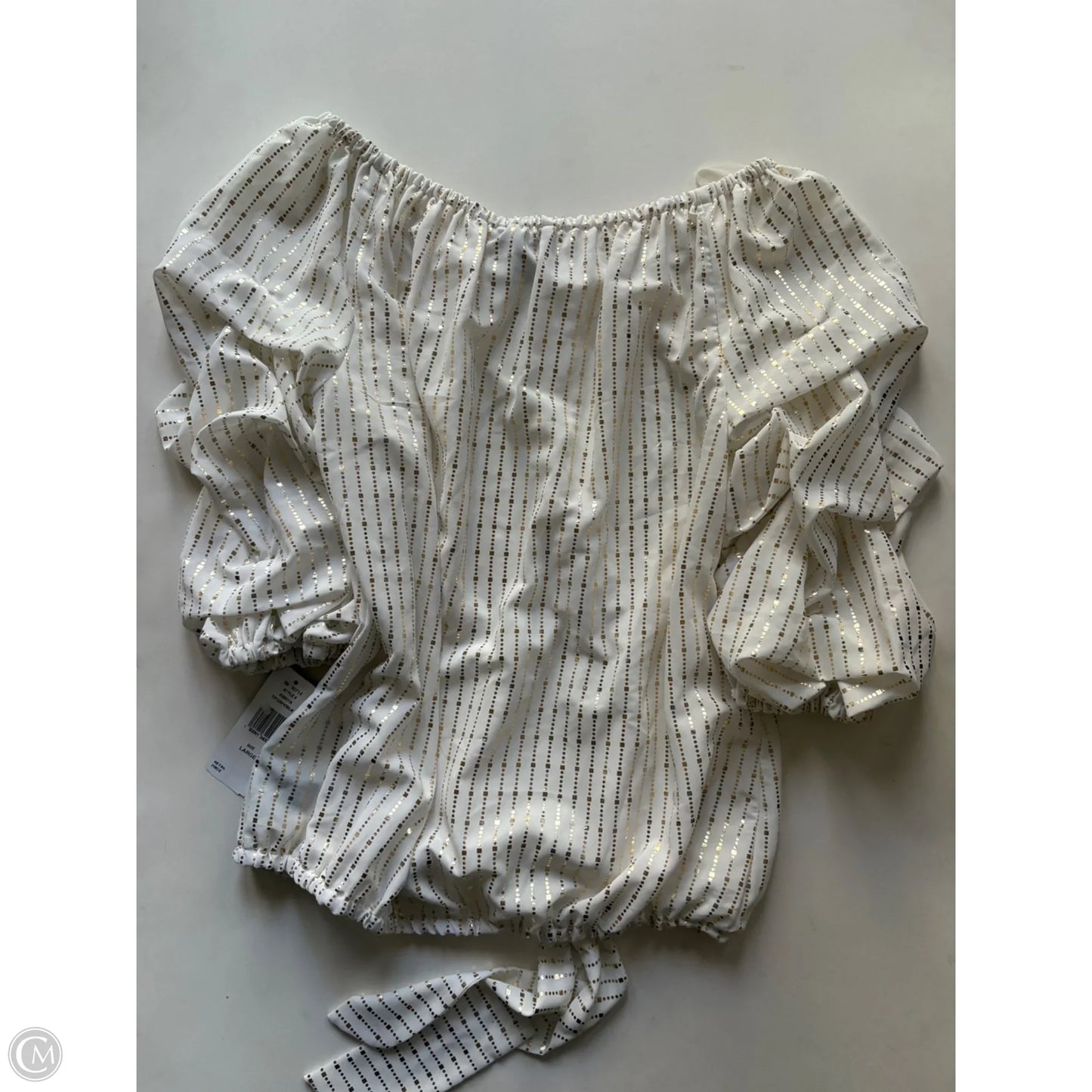 Blouse Long Sleeve By Msk In Gold, Size: L