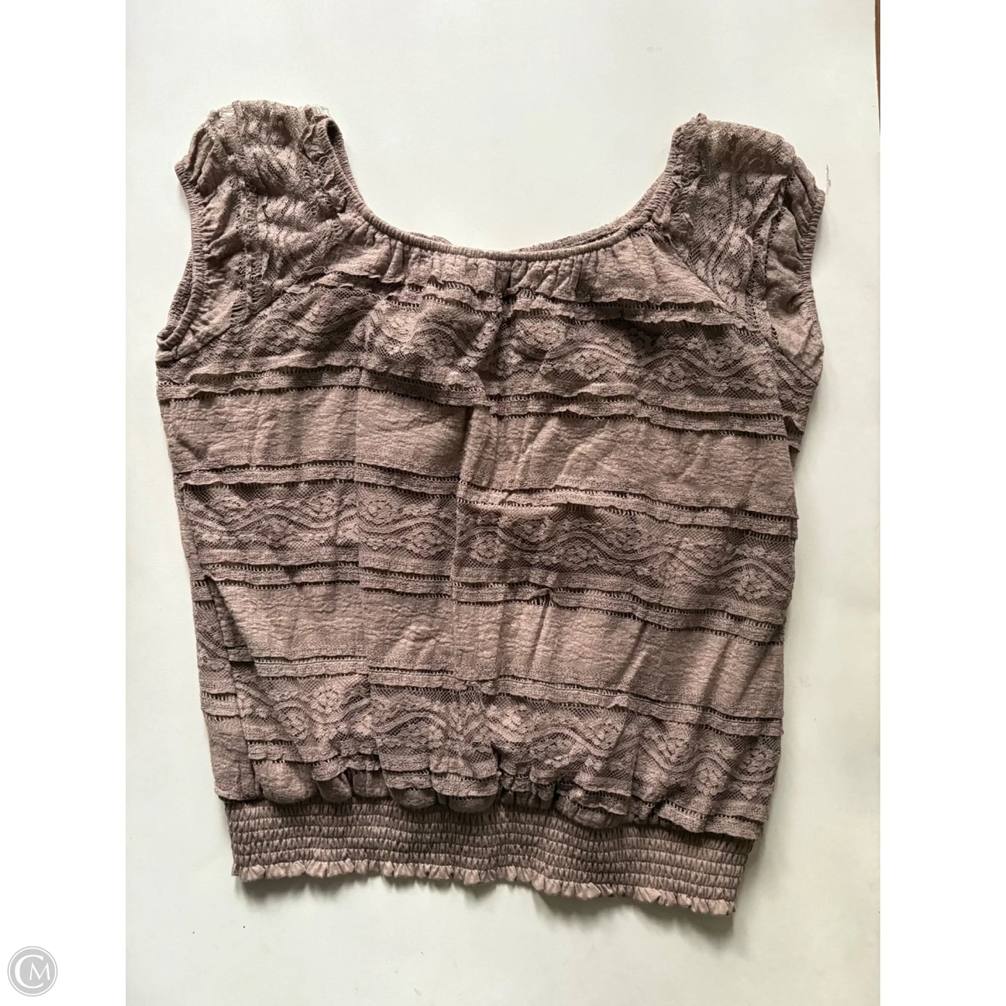 Top Short Sleeve By Clothes Mentor In Brown, Size: Xl