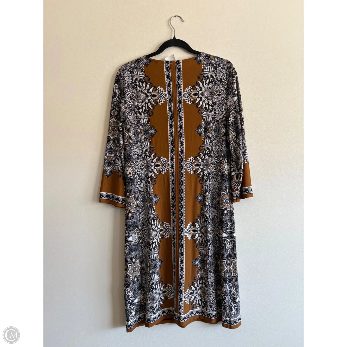 Dress Work By Sandra Darren In Brown & White, Size: L