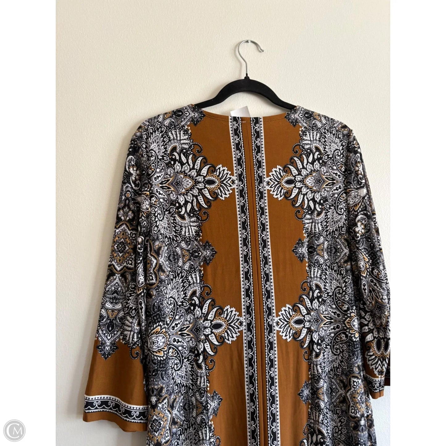 Dress Work By Sandra Darren In Brown & White, Size: L