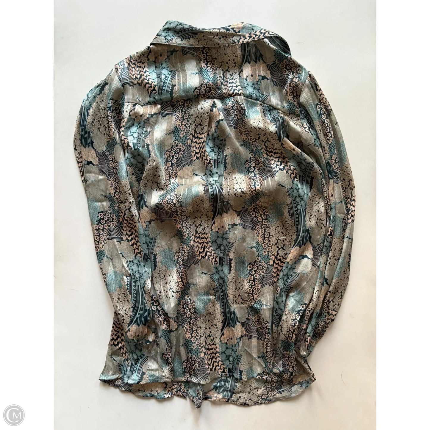 Blouse Long Sleeve By Cmc In Blue, Size: S