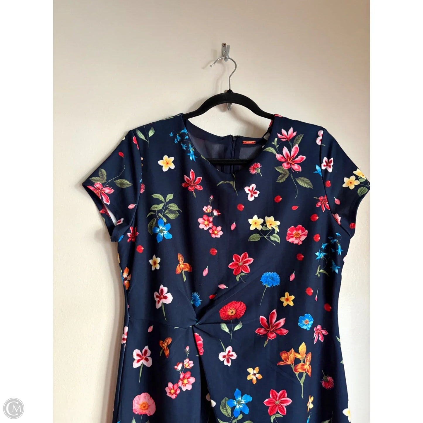 Dress Work By Tahari In Floral Print, Size: L