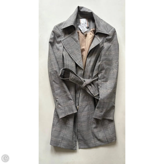 Coat Trench Coat By Kasper In Plaid Pattern, Size: L