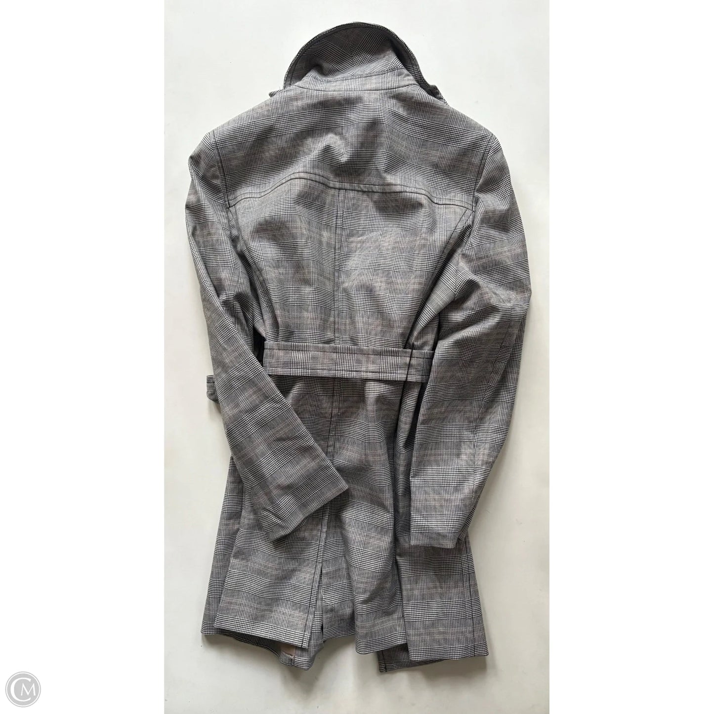 Coat Trench Coat By Kasper In Plaid Pattern, Size: L