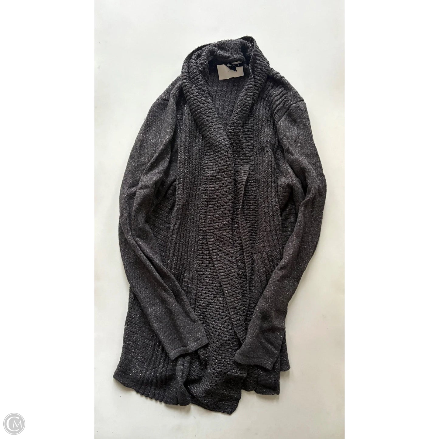 Sweater Cardigan By Briggs In Grey, Size: L