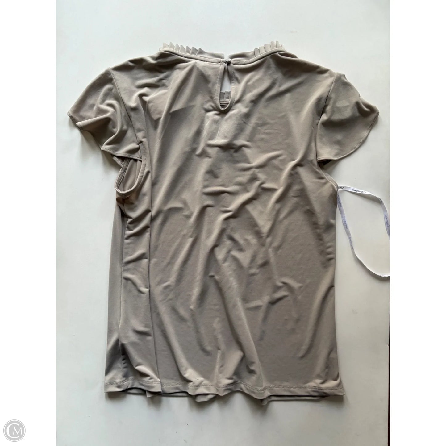 Blouse Sleeveless By Calvin Klein In Tan, Size: L