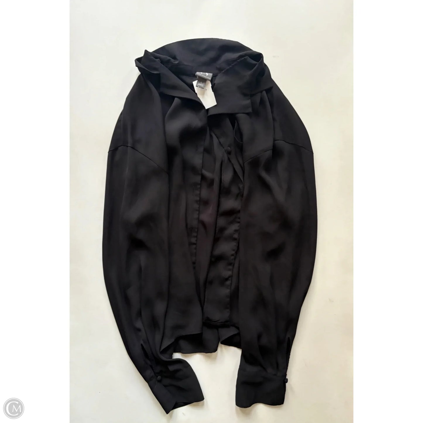 Blouse Long Sleeve By Worthington In Black, Size: L