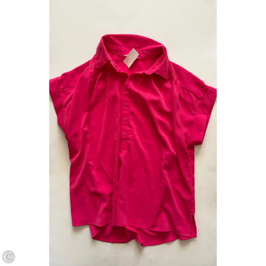 Blouse Short Sleeve By Entro In Pink, Size: L