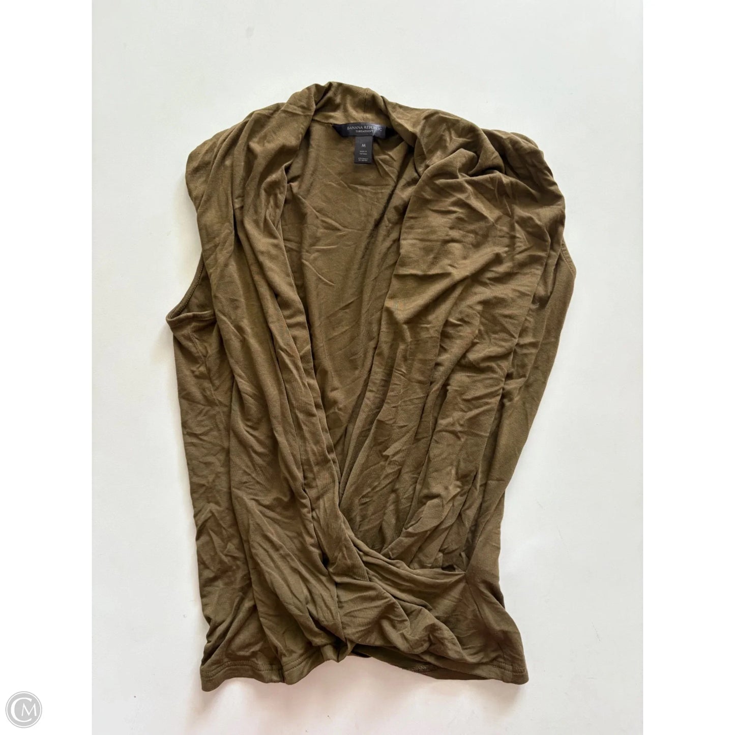 Blouse Sleeveless By Banana Republic In Green, Size: M