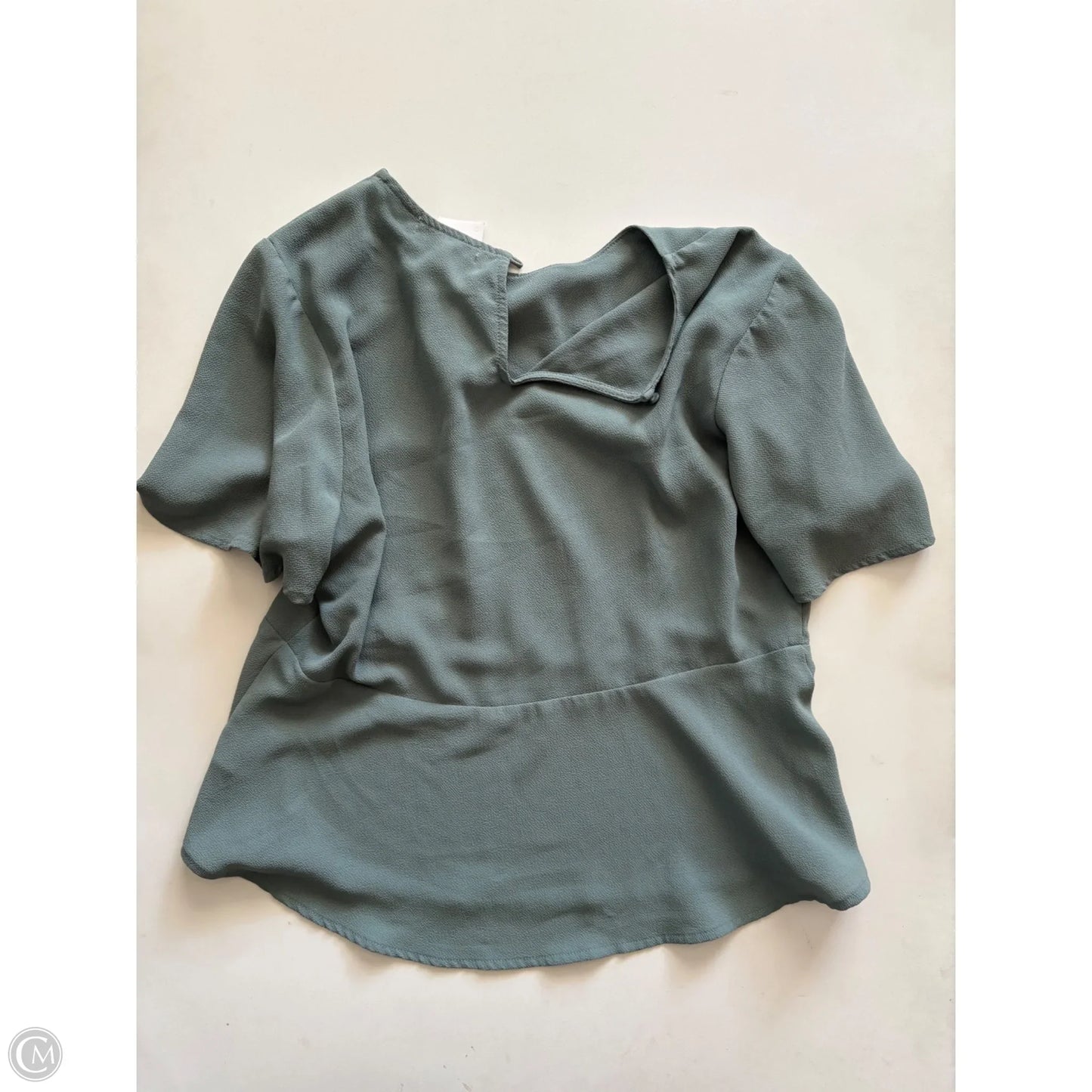 Blouse Short Sleeve By Monteau In Green, Size: L