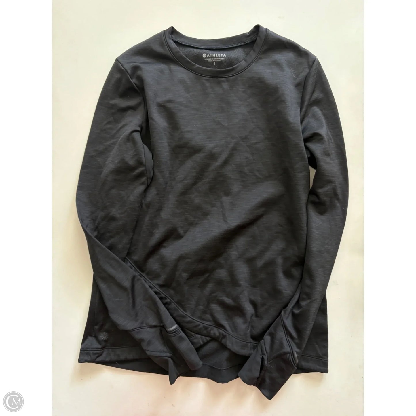 Athletic Top Long Sleeve Crewneck By Athleta In Black, Size: S