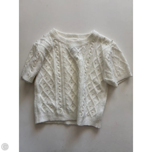 Sweater Short Sleeve By Jessica Simpson In White, Size: M
